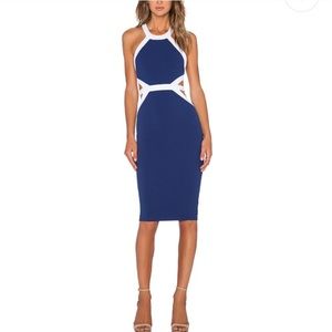Nookie Crawford Body con dress size 8 blue/white